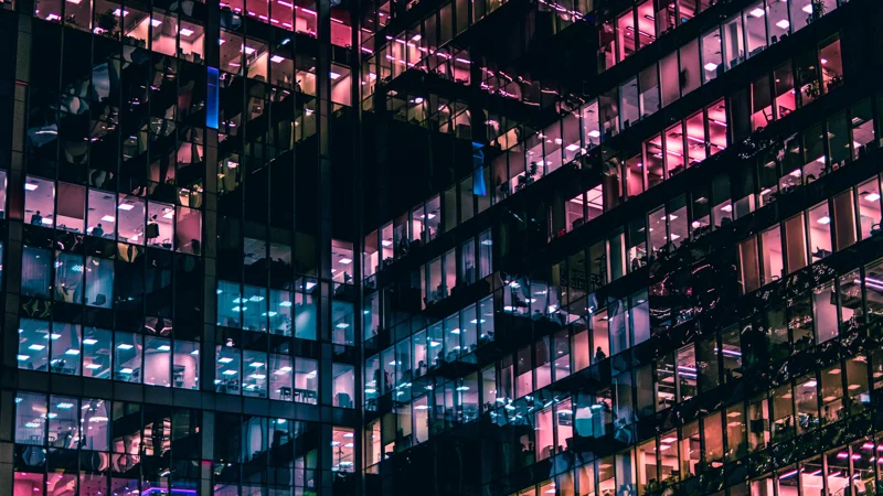 Photo of activity in an office building