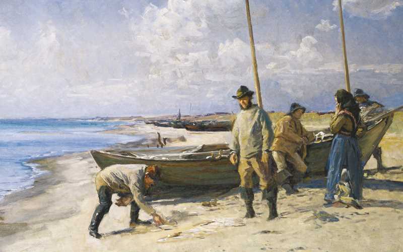 Fiskere omkring båd